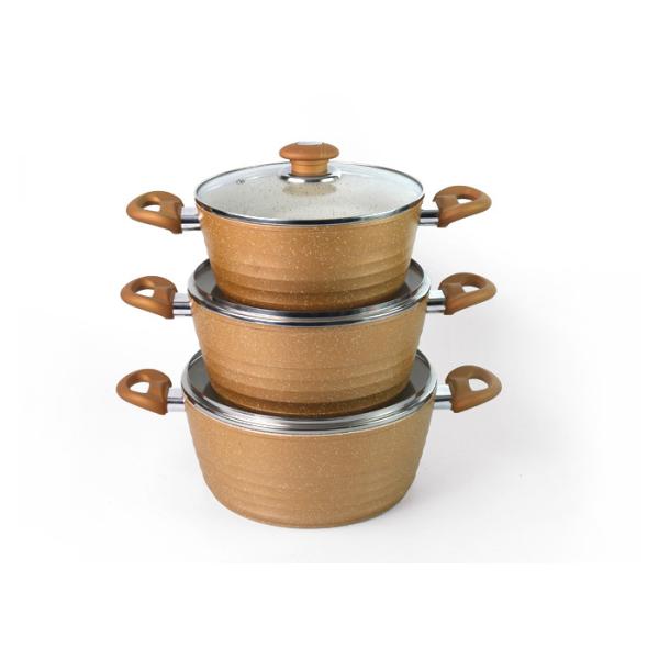 Pressed Aluminum 24cm Casserole With Lid Non Stick Soup Pot