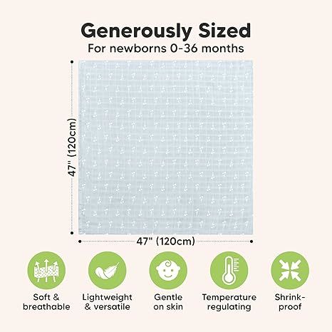 4-Pack Organic Baby Swaddles for Newborns,Soft & Breathable Receiving Blankets