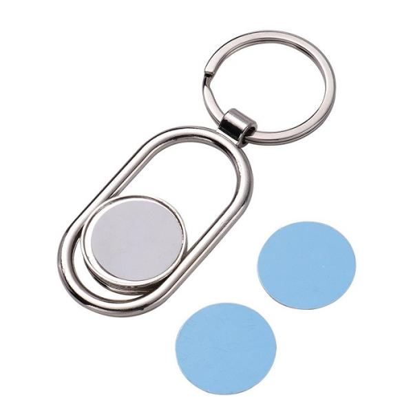 Sublimation Blank Metal Key Holder Movable Core double sided personalized keychain
