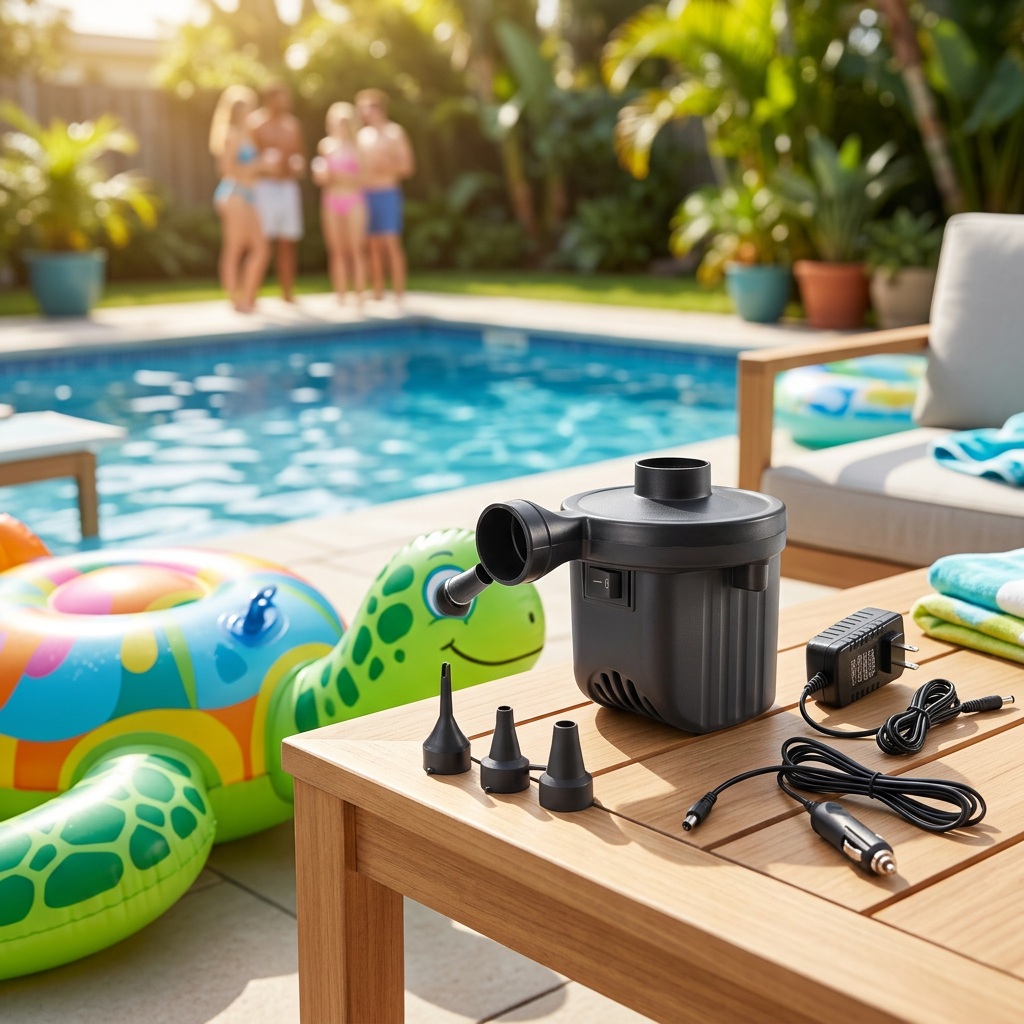 Electric DC Inflatable Pump Outdoor Car-mounted Pump Swimming Pool Swimming Ring Air Cushion Bed ABS Plastic 110V-240V
