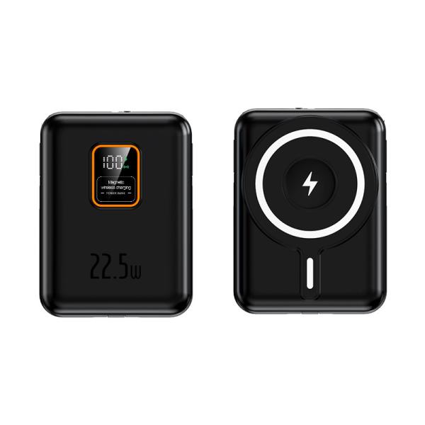 Built In Cables Fast Charging Portable 15W 10000 Mah Smart Wallet With Power Bank And Wireless Charger