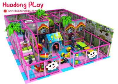 Candy Style Indoor Playground Equipment , Pink Commercial Indoor Play Structures With Mini Size Slides