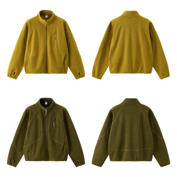 Custom Honeycomb Thermal Fleece Jacket with 4-Way Stretch and Water-Resistant Softshell Fabric