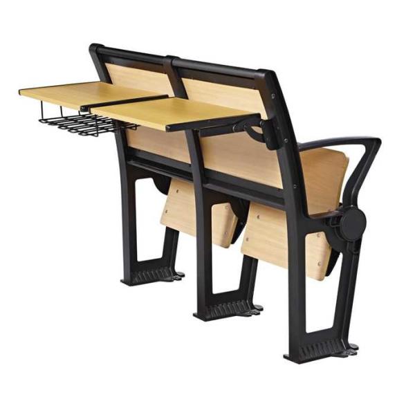 Mooden Folded School Desk And Chair For Double Student Aluminum Alloy Foot