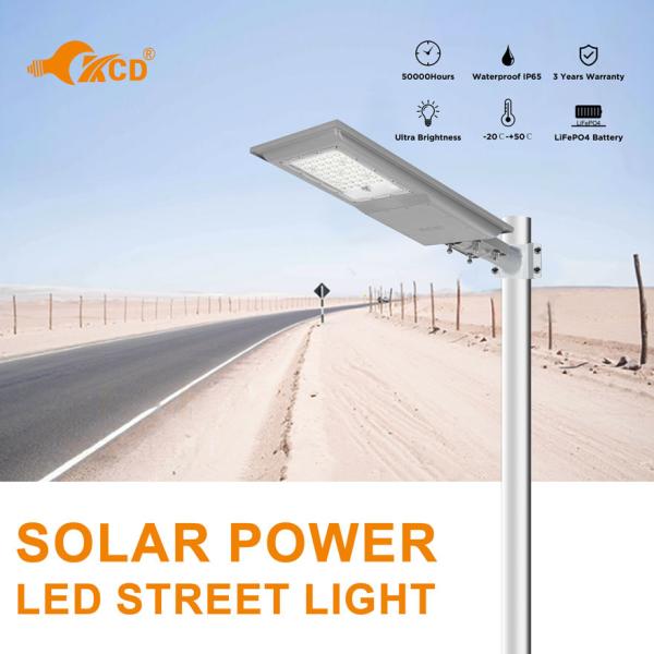 SMD2835 Solar Powered LED Street Lights Waterproof Slim Body 170lm/W 50000 Hours