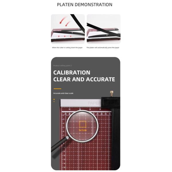 Paper Cutter Professional Design B4 Guillotine Paper Trimmer With Wooden Base