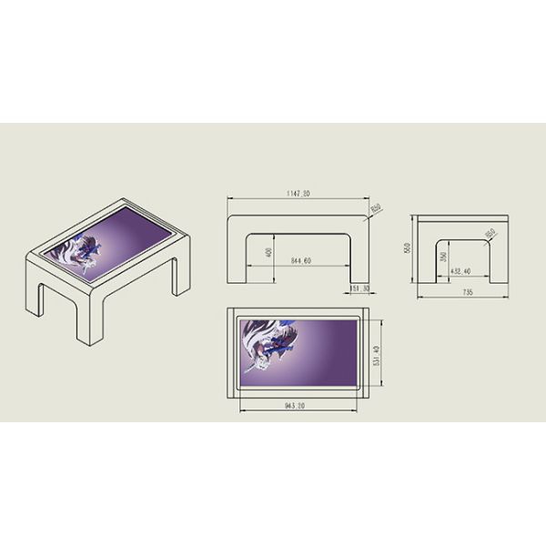 OEM Interactive Multi Touch Screen Table Kiosk For Kids 43 Inch