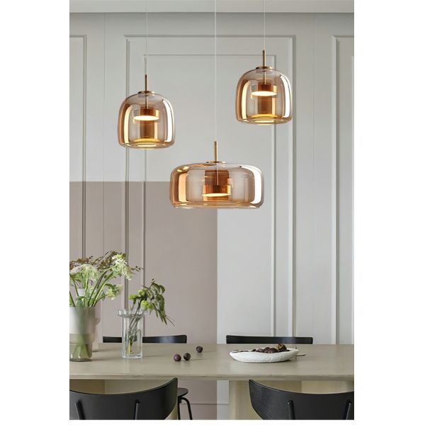 Nordic Glass Led Pendant Light Light Luxury Smoke Grey Hanging Light（WH-AP-677）