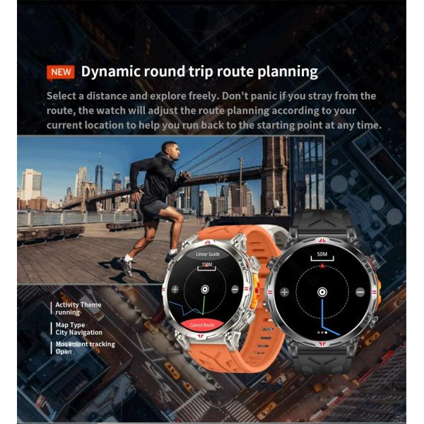 KC93 Smartwatch GPS AMOLED 3ATM Waterproof BT Call Smartwatch For Fitness Tracking