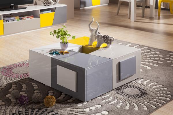 Modern living room big multi-function coffee table with drawers