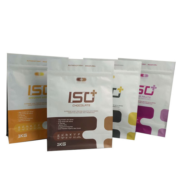 Flat Bottom Protein Powder Packaging Bags Square Shape Coffee Pouches