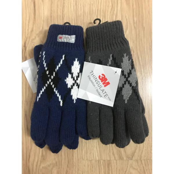 3M thinsulate Jacquard acrylic gloves for winter--Mens outside gloves with perfect design