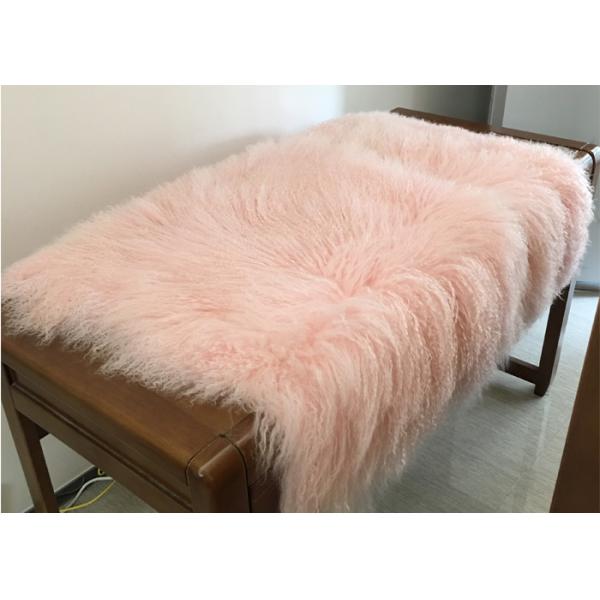 Genuine Long Hair Mongolian Sheepskin Throw Pillows Snow White 18