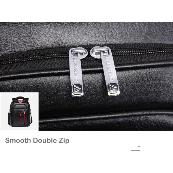 Mochila de viaje de cuero sólido bolso portátil impermeable PU masculino 11.4x6.7x19.3