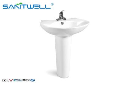 Tamanho cerâmico oval do dissipador 700*500*780 milímetro da arte da bacia de lavagem do banheiro branco