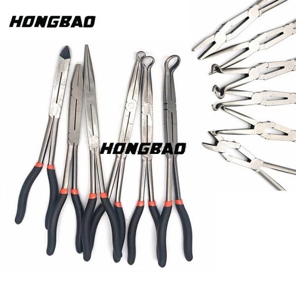 11 20 Degree Angled Clip Curve Long Reach Bent Nose Pliers For Jewellery Making Kit
