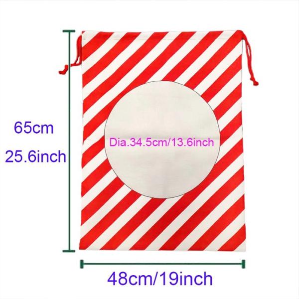 Sacos de Santa Personalizados DIY para Sublimación con Cierre de Cordón para Regalos de Navidad