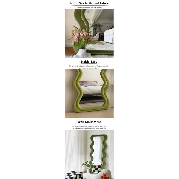 Vertical Large Wavy Floor Length Mirror Full Length 70 Inch