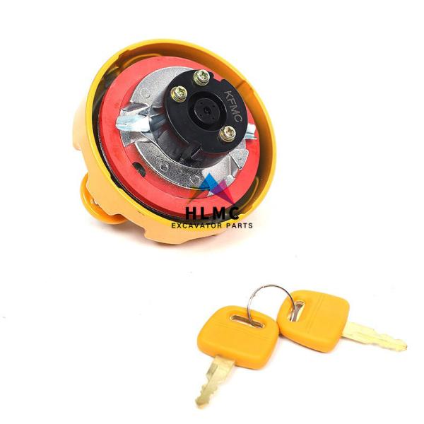 SH200 Anti Theft Diesel Fuel Cap Yellow Alloy Excavator Engine Parts