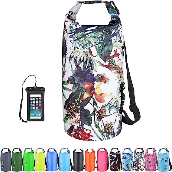 Waterproof Dry Bags Set, Dry Bag with 2 Zip Lock Seals & Detachable Shoulder Strap, Waist Pouch & Phone Case