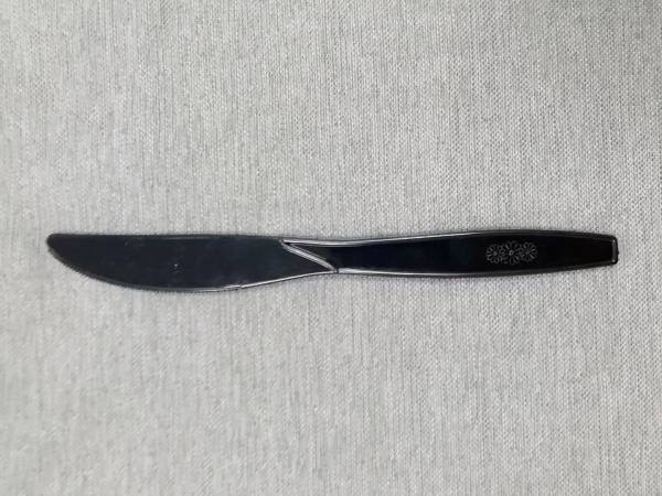 7 Inch  Disposable Cutlery High Quality Wedding Western Disposable Black Plastic Knife,Fork,Spoon
