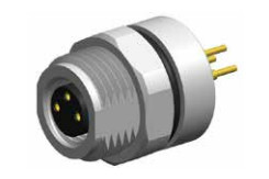 Front Mounting M8 Waterproof Connector Male 3pin Straight Panel Receptacle Connector