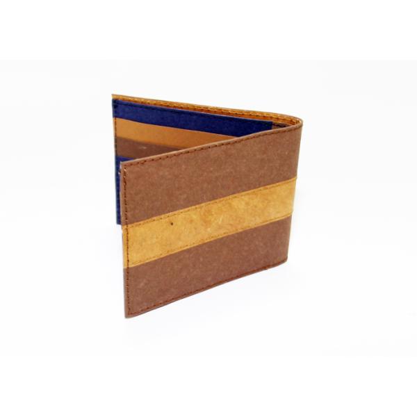 Stripes Design Washable Kraft Paper Wallet Folding Short Type For Women Or Men