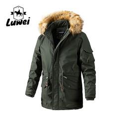 Winter Warm Water Proof Long Plus Size Utility Cotton Men Parka Coat Plus Size Trench Coats Jacket with Hooded