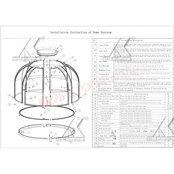 Camping Round Dome Large Aluminum Profiles Weather Resistant