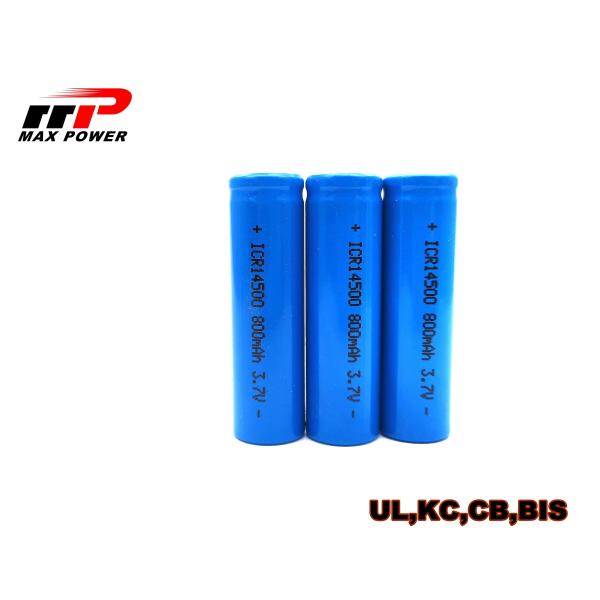 baterías recargables de la alta de la descarga de 800mAh 3.7V ICR14500 2.4A ión de litio de la plataforma para las herramientas eléctricas