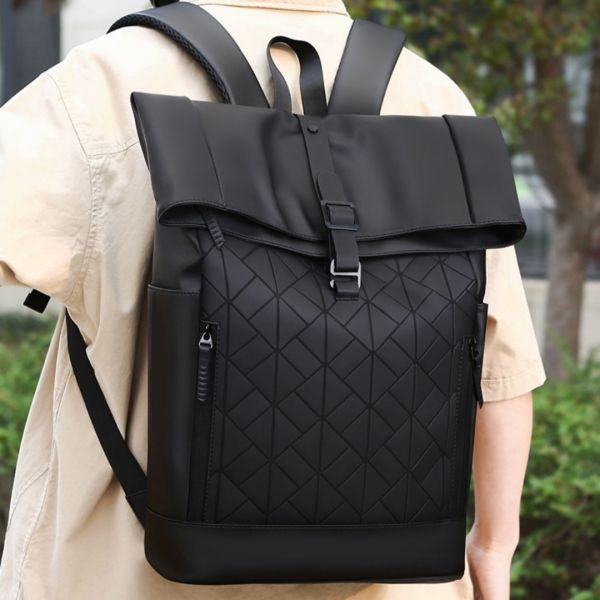 Colefa Male Outdoor Waterproof 16 Inch Computer Rucksack Work Commuting Travel Large Capacity College Student Roll up Backpack