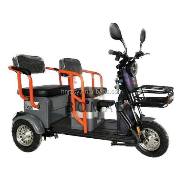 2024 Electric Tricycle Motorcycle Bike Three Wheel 3 Wheel with Range per Power 60 km Voltage 48V