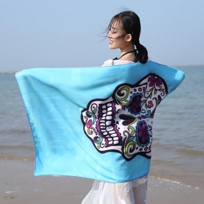 Sugar Skull Beach Towel Large imprimé fait sur commande 250gsm épais