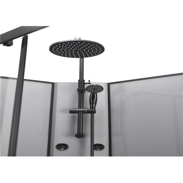 Square Bathroom Shower Cabins black Acrylic ABS Tray black Painted 1200*80*225cm