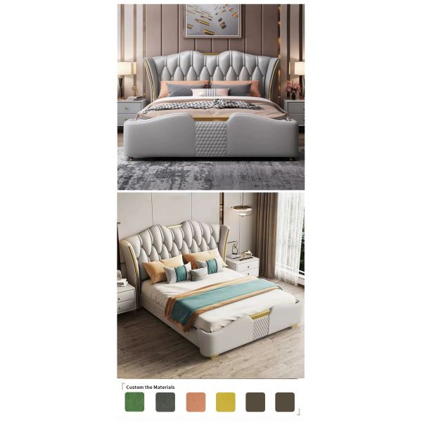 Soft Bed Italian Modern Upholstered Luxury Bed Frame Super King Size Bed Double Designs MOYI Set Furniture Bedroom Furniture