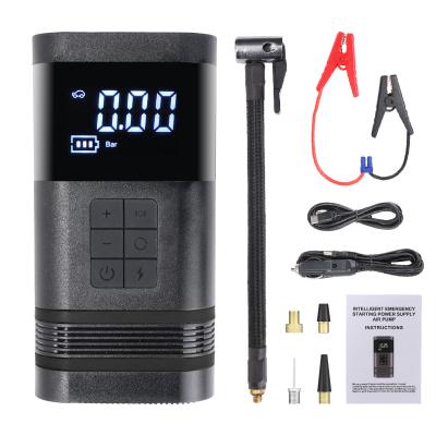 Powerful 150PSI 7500mAH Wireless Car Tire Inflator Pump with Jump Starter and Power Bank