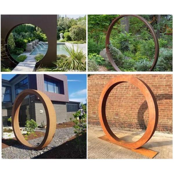 Скульптура искусства сада Corten декоративных больших ворот луны металла ржавчины стальная