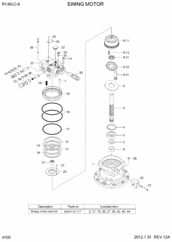 экскаватора прибора качания мотора качания 31К4-11130 Хюндай части гидравлического запасные для Хюндай Р140ЛК9 Р145КР9