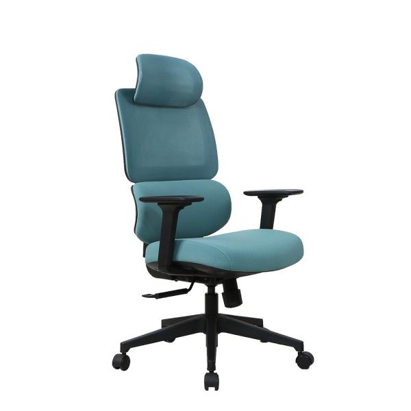 Cadeira de mesa ergonômica azul que revolve a cadeira traseira alta do jogo do giro ajustável