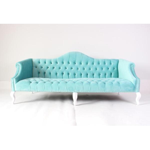 Elegant tufted long back sofa armresrt sofa with nails event sofa furniture upholstery velvet sofa