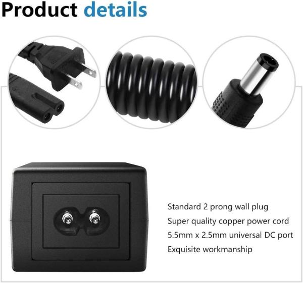 UL Listed Desktop Power Adapter 12V 1.5A AC DC Power Chair Chargers Compatible
