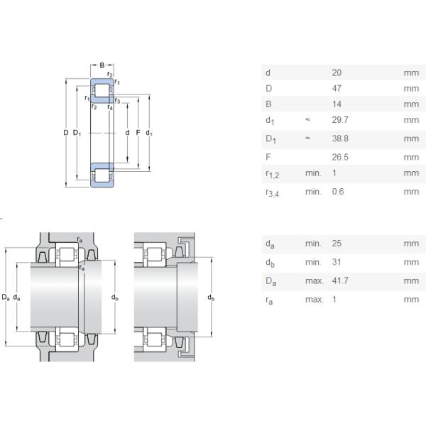 Small Cylindrical Roller Bearing / Linear Flat Needle Roller Bearings