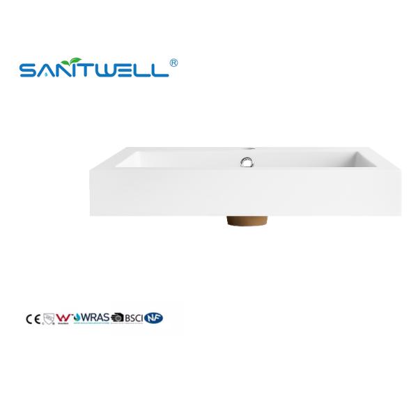 New Lavabo Sizes SW6049-600 Customized Acceptable Artificial Stone Matt White Durable Stone SInks For Hotel