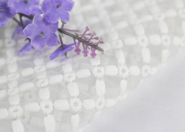 Milk Silk Eyelet Design Embroidered Mesh Lace Fabric By The Yard For Bridal Dresses