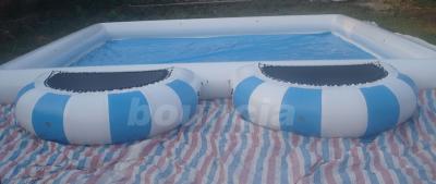 piscina inflável exterior redonda de encerado do PVC de 0.9mm com plataforma