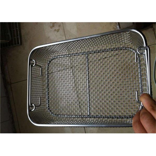 Extra Large Stainless Steel Square Wire Metal Storage Baskets Perforated For Medical Treatment