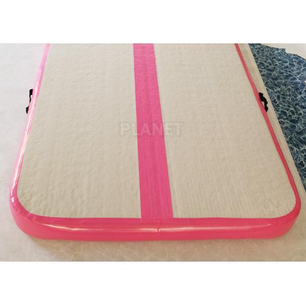Pink Inflatable Air Track , Air Floor Gymnastics Mat No Noise During Training