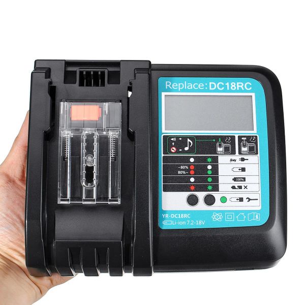 Fast Charger Compatible with Makit 14.4V 18V LXT Li-ion Batteries Replacement DC18RC Power Tool Battery Charger
