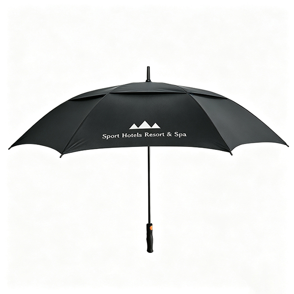 60 Inch Double Canopy Windproof Fiberglass Promotional Golf Umbrella