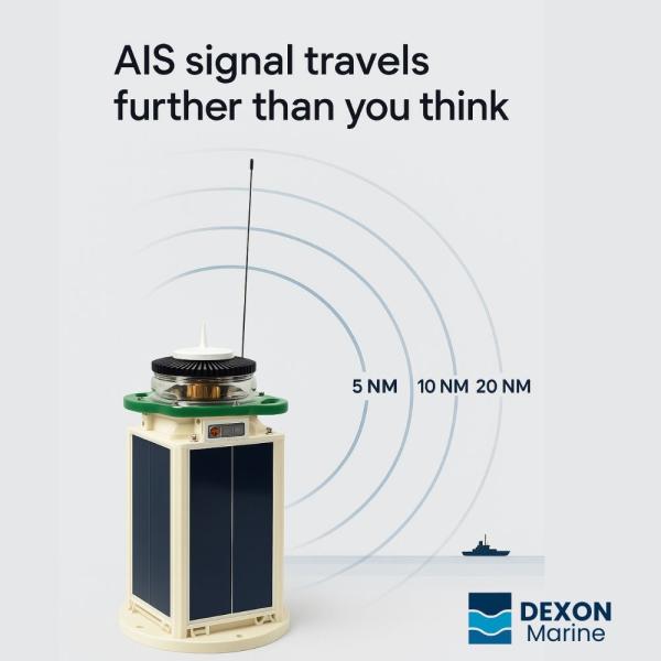 20 NM solar-powered marine navigation lantern beacon light for buoys with AIS AtoN support